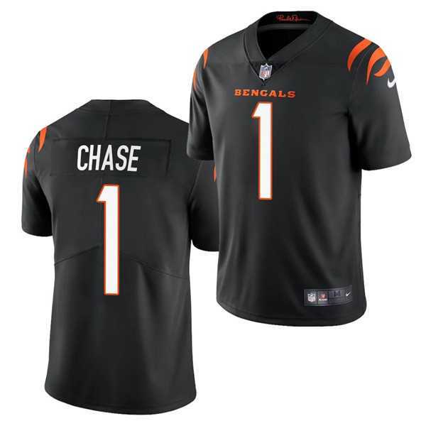 Men & Women & Youth Cincinnati Bengals #1 JaMarr Chase Black Vapor Untouchable Limited Stitched Jersey